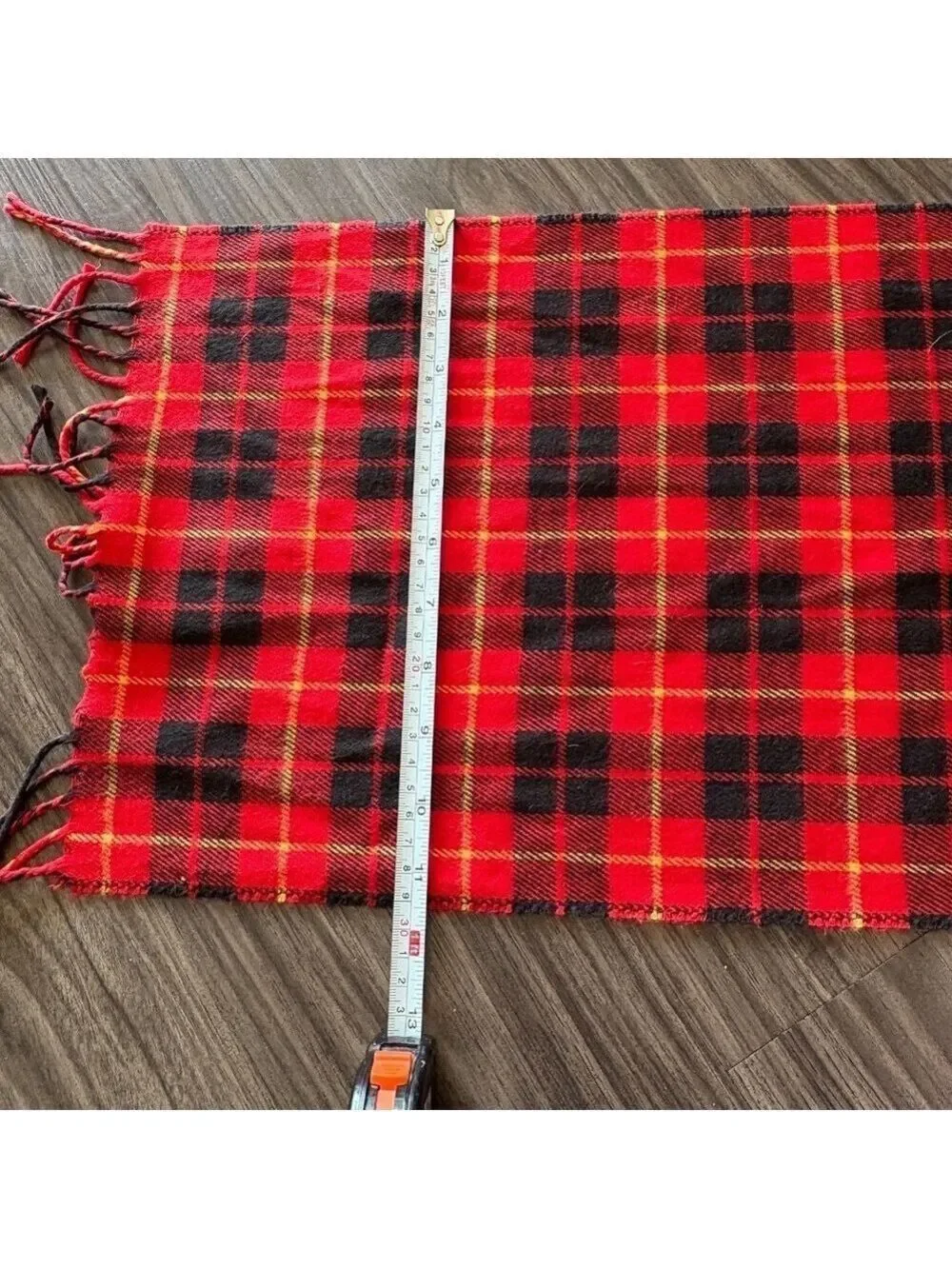 Christian Dior Classic Fall Red Black Plaid Scarf